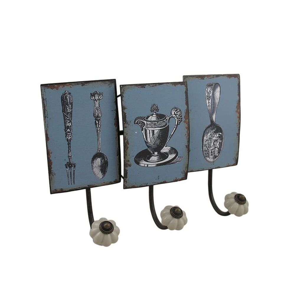Antique Style Tea Service Distressed Finish Decorative Wall Hook